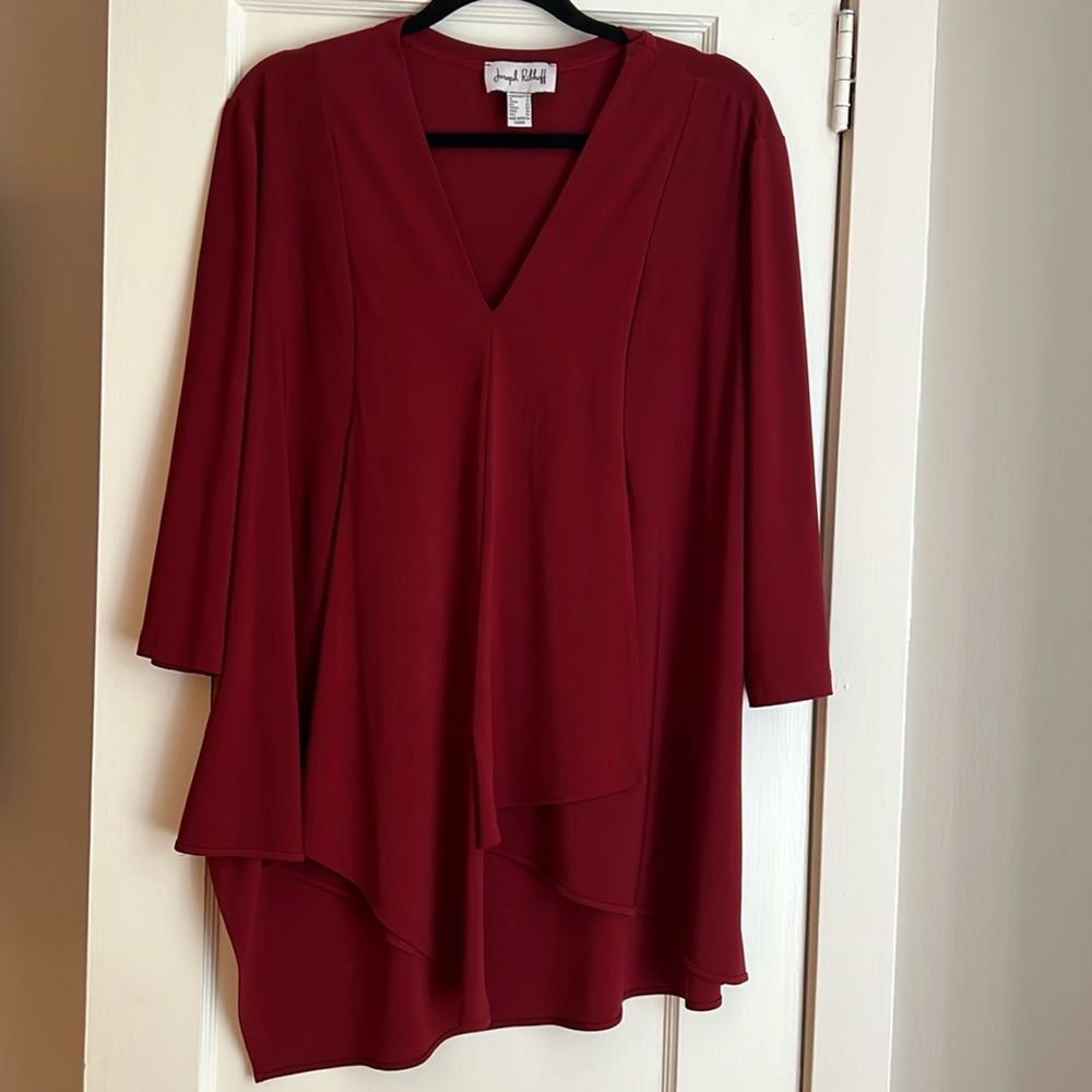 Joseph ribkoff size 18 burgundy tunic top